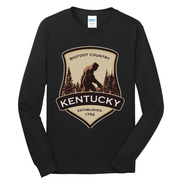 Kentucky With A Bigfoot Or A Sasquatch Tall Long Sleeve T-Shirt