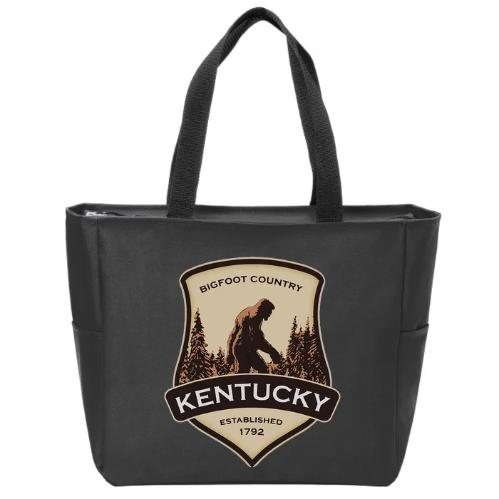 Kentucky With A Bigfoot Or A Sasquatch Zip Tote Bag