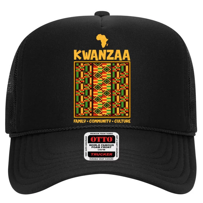 Kwanzaa Family Community Culture High Crown Mesh Trucker Hat