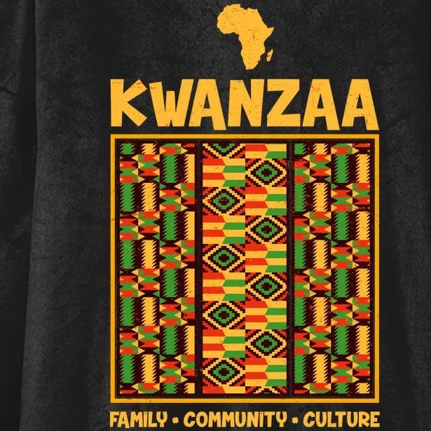 Kwanzaa Family Community Culture Hooded Wearable Blanket