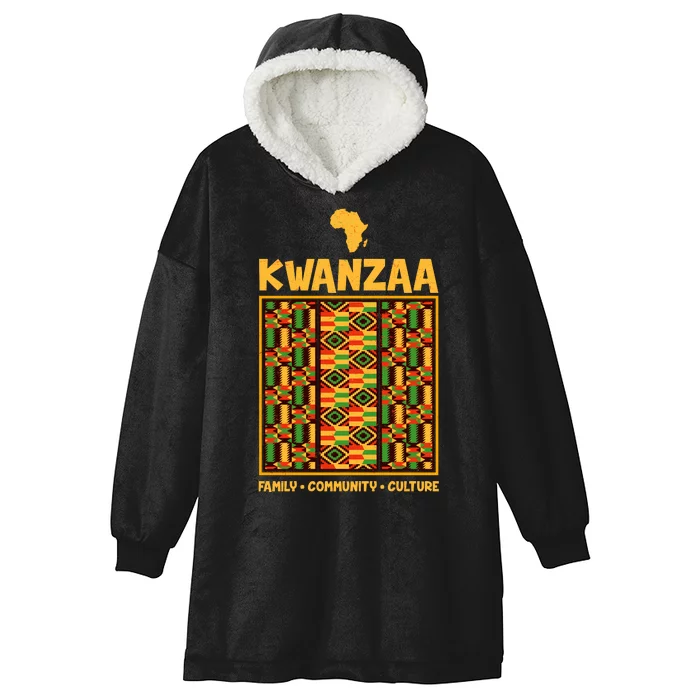 Kwanzaa Family Community Culture Hooded Wearable Blanket