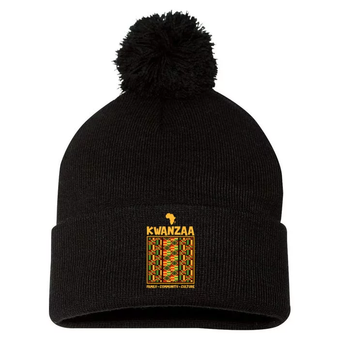 Kwanzaa Family Community Culture Pom Pom 12in Knit Beanie