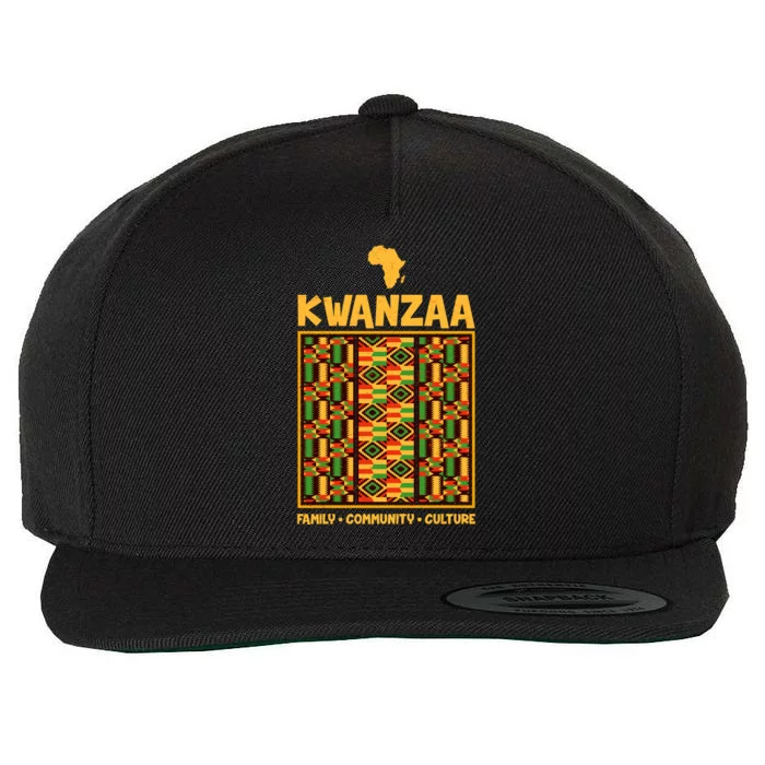 Kwanzaa Family Community Culture Wool Snapback Cap