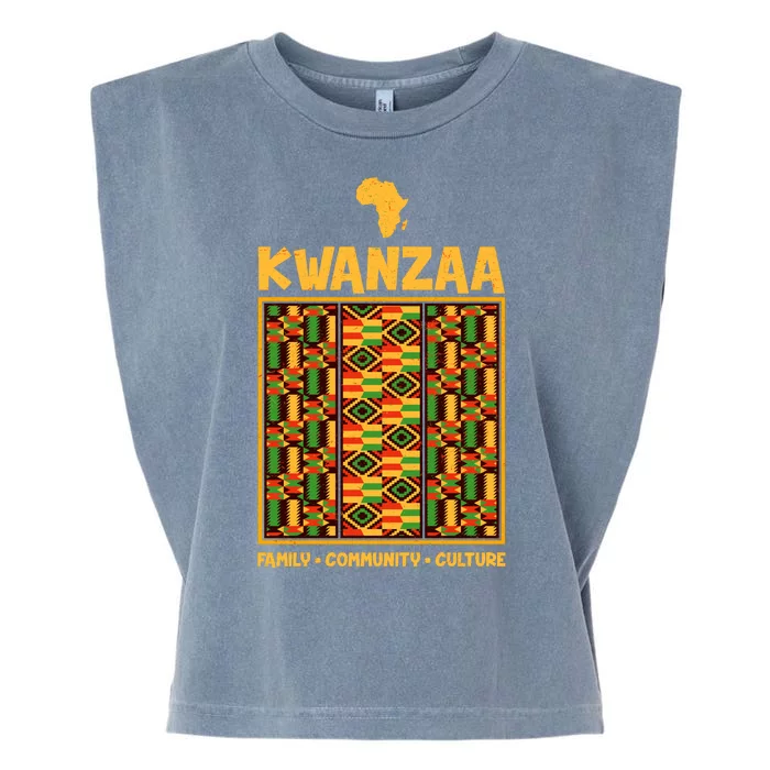 Kwanzaa Family Community Culture Garment-Dyed Women's Muscle Tee