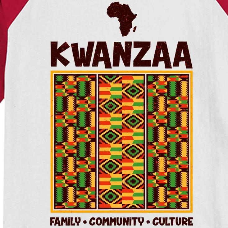 Kwanzaa Family Community Culture Kids Colorblock Raglan Jersey