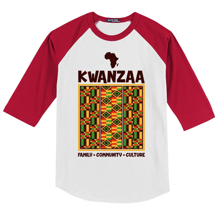 Kwanzaa Family Community Culture Kids Colorblock Raglan Jersey