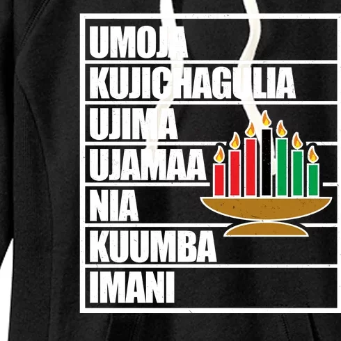 Kwanzaa Holiday Principles Kinara Candles Women's Fleece Hoodie