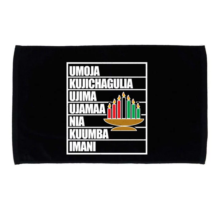 Kwanzaa Holiday Principles Kinara Candles Microfiber Hand Towel