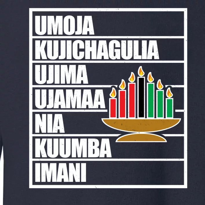 Kwanzaa Holiday Principles Kinara Candles Toddler Sweatshirt