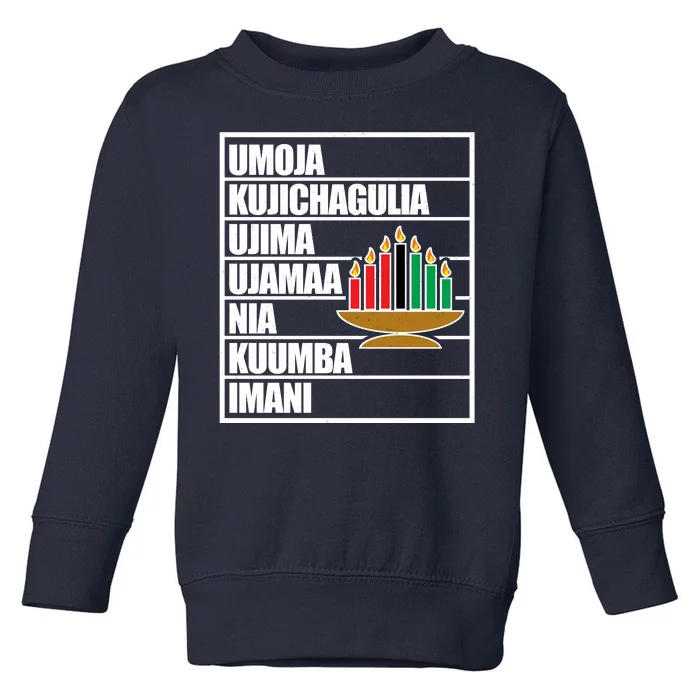 Kwanzaa Holiday Principles Kinara Candles Toddler Sweatshirt