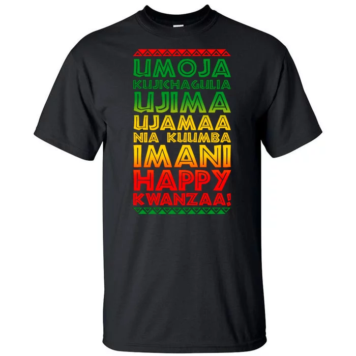 Kwanzaa Holiday Principles Traditional Colors Tall T-Shirt