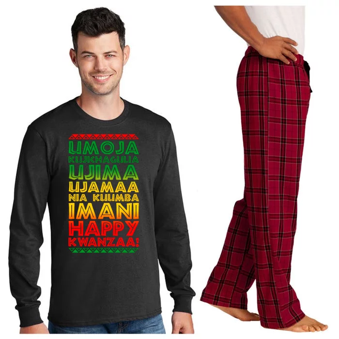 Kwanzaa Holiday Principles Traditional Colors Long Sleeve Pajama Set