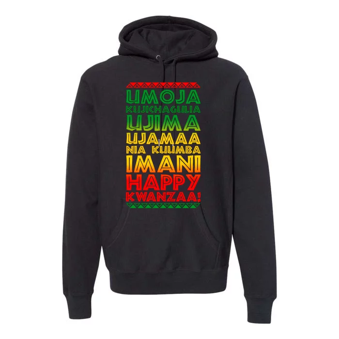 Kwanzaa Holiday Principles Traditional Colors Premium Hoodie