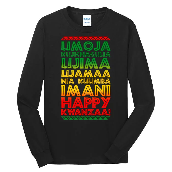 Kwanzaa Holiday Principles Traditional Colors Tall Long Sleeve T-Shirt