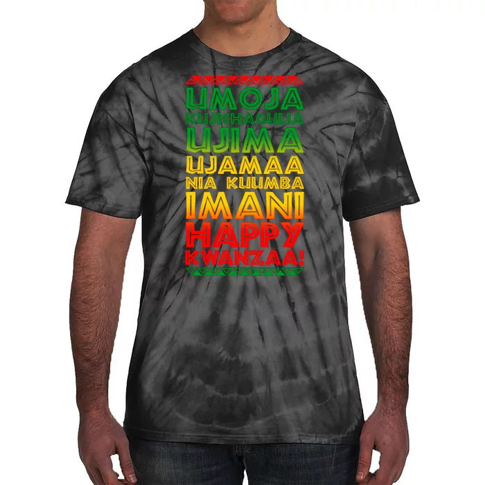 Kwanzaa Holiday Principles Traditional Colors Tie-Dye T-Shirt