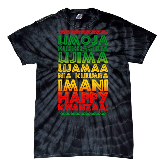 Kwanzaa Holiday Principles Traditional Colors Tie-Dye T-Shirt