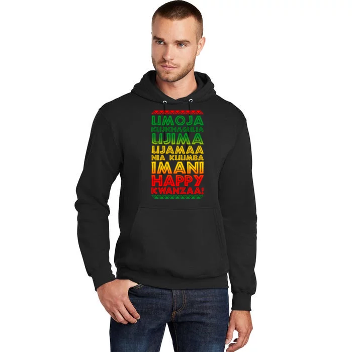 Kwanzaa Holiday Principles Traditional Colors Tall Hoodie