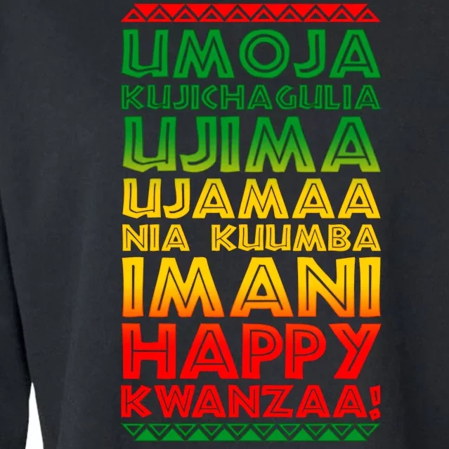 Kwanzaa Holiday Principles Traditional Colors Cropped Pullover Crew