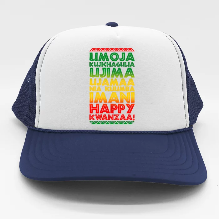 Kwanzaa Holiday Principles Traditional Colors Trucker Hat