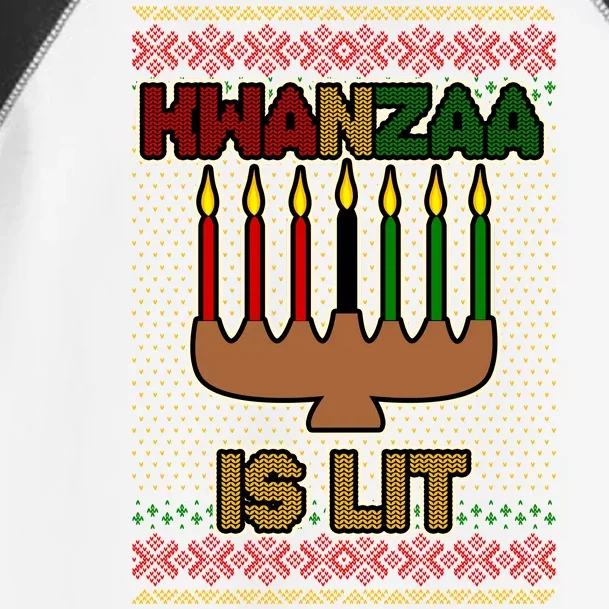 Kwanzaa is Lit Kinara Candles Ugly Kwanzaa Sweater Toddler Fine Jersey T-Shirt