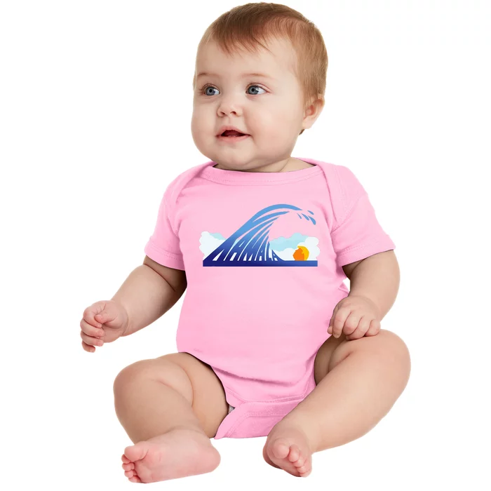 Kamala Wave Blue Wave Over Trump Baby Bodysuit