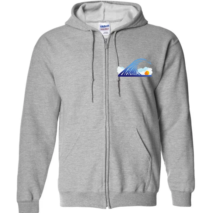 Kamala Wave Blue Wave Over Trump Full Zip Hoodie