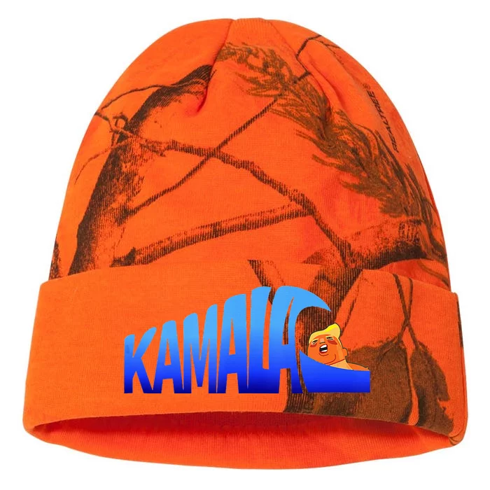 Kamala Wave Blue Wave Over Trump Kati - 12in Camo Beanie