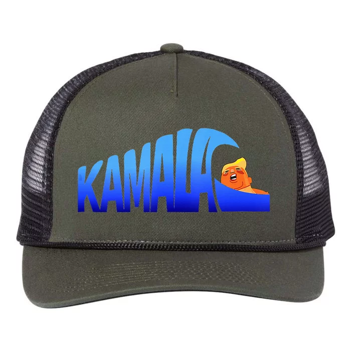 Kamala Wave Blue Wave Over Trump Retro Rope Trucker Hat Cap