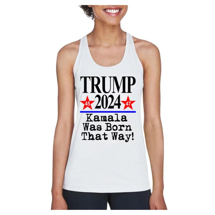 Kamala Was Born That Way Trump 2024 Premium Women's Racerback Tank