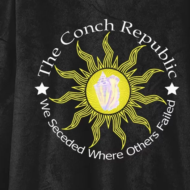 Key West Conch Republic Flag We Seceded Where Others Failed Hooded Wearable Blanket