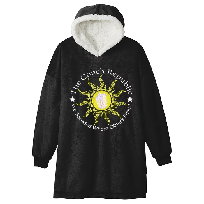 Key West Conch Republic Flag We Seceded Where Others Failed Hooded Wearable Blanket