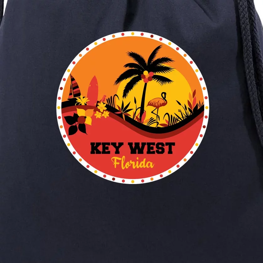 Key West Circular Logo Drawstring Bag