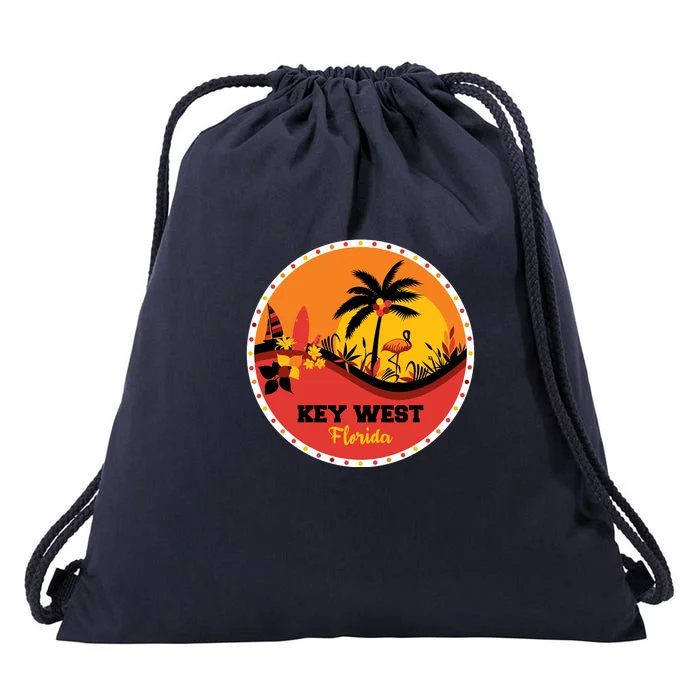 Key West Circular Logo Drawstring Bag