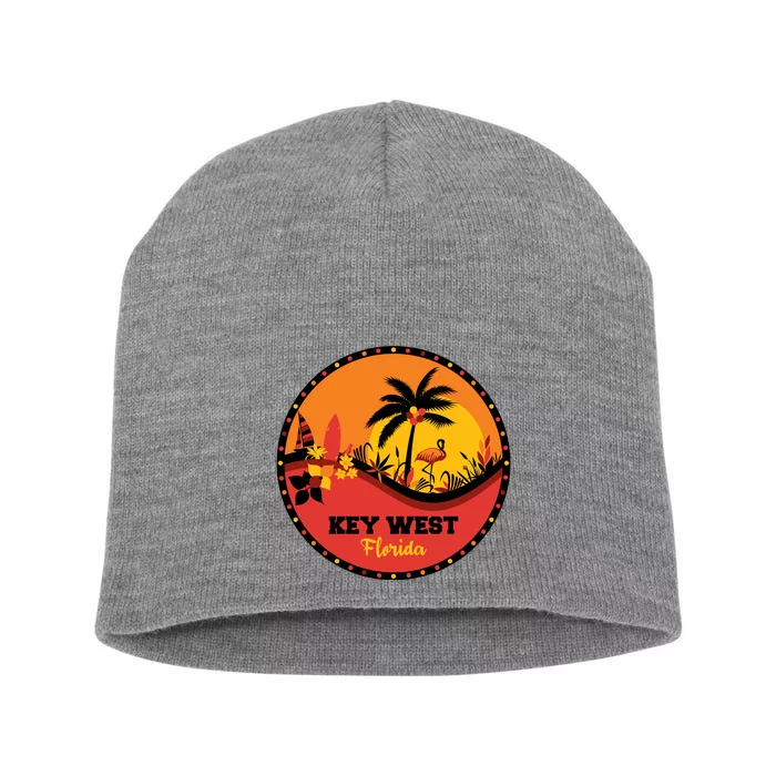 Key West Circular Logo Short Acrylic Beanie