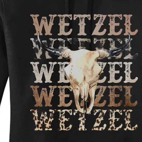 Koe Western Country Music Wetzel Bull Skull Women's Pullover Hoodie