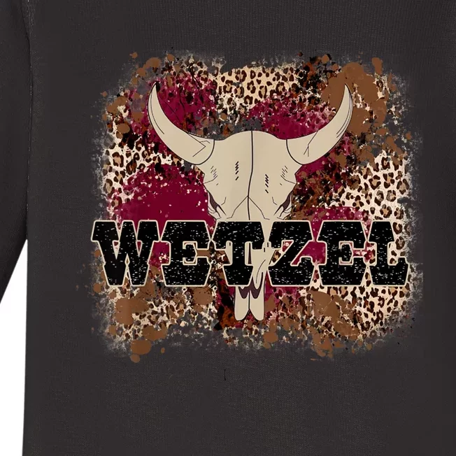 Koe Western Country Music Wetzel Bull Skull Baby Long Sleeve Bodysuit