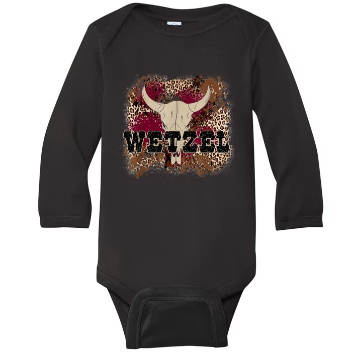 Koe Western Country Music Wetzel Bull Skull Baby Long Sleeve Bodysuit