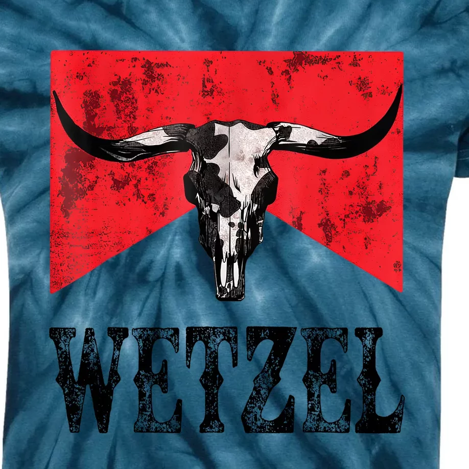 Koe Western Country Music Wetzel Bull Skull Kids Tie-Dye T-Shirt