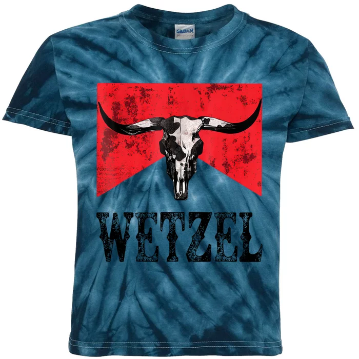 Koe Western Country Music Wetzel Bull Skull Kids Tie-Dye T-Shirt