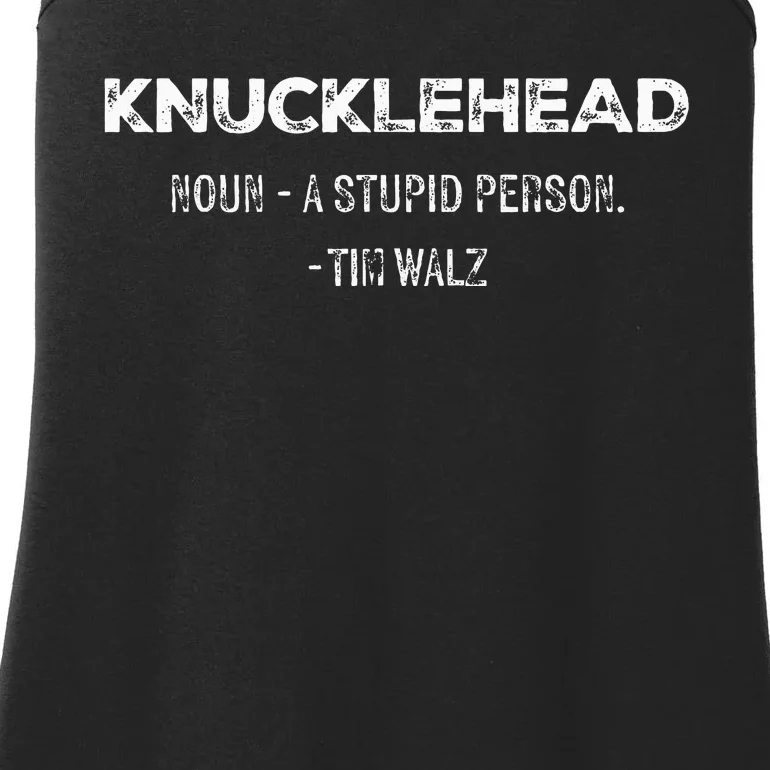 Knucklehead Waltz Definition 2024 Debate Tim Walz Ladies Essential Tank