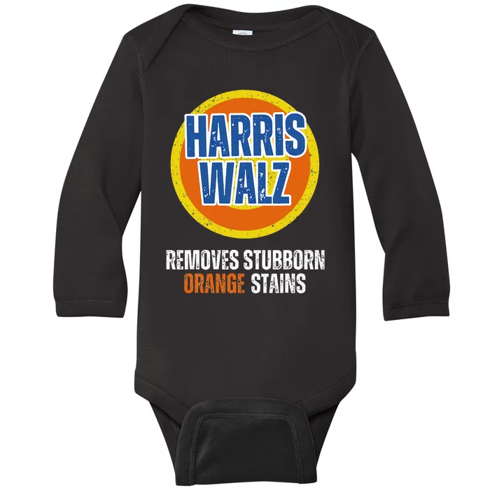 Kamala Walz Detergent Removes Stubborn Orange Stains 2024 Baby Long Sleeve Bodysuit