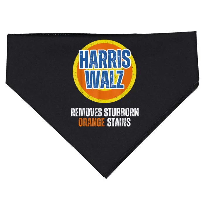 Kamala Walz Detergent Removes Stubborn Orange Stains 2024 Harris Walz Anti Trump USA-Made Doggie Bandana