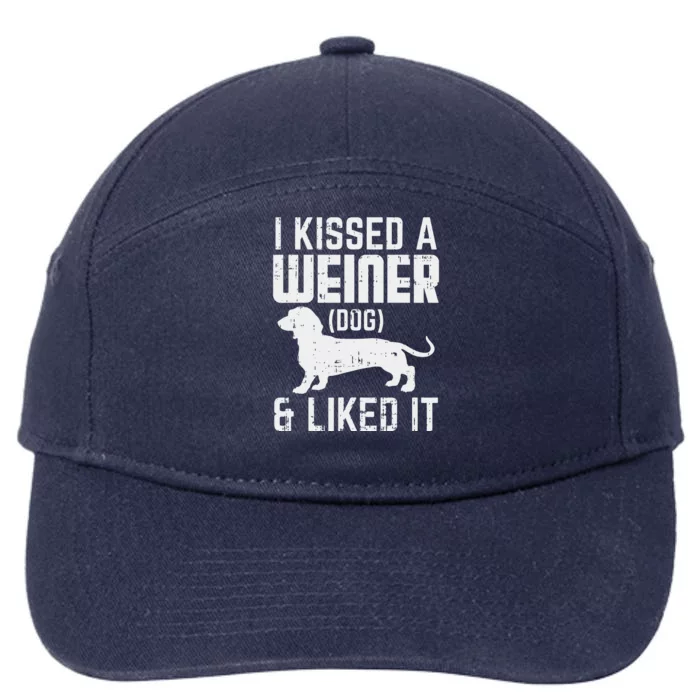 Kissed Weiner Dog I Liked It Funny Animal Pet Dachshund Gift 7-Panel Snapback Hat