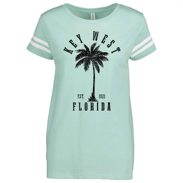 Key West Est. 1521 Florida Palm Tree Enza Ladies Jersey Football T-Shirt