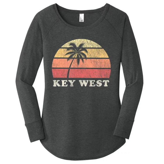 Key West Fl Vintage 70s Retro Women's Perfect Tri Tunic Long Sleeve Shirt