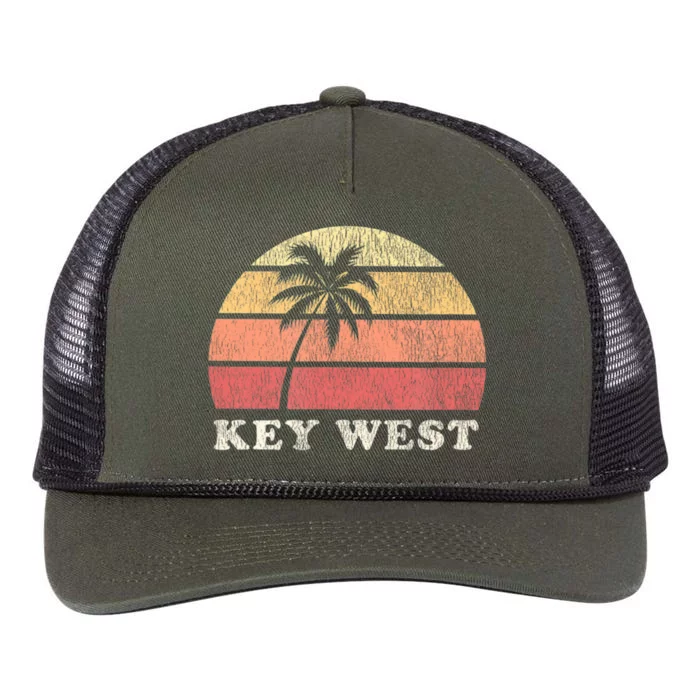 Key West Fl Vintage 70s Retro Retro Rope Trucker Hat Cap