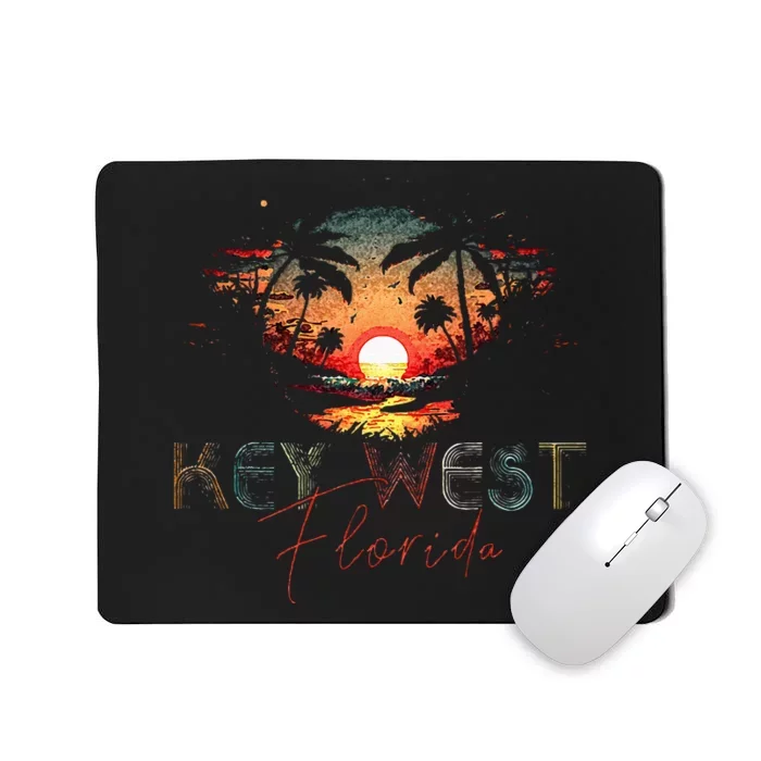 KEY WEST Florida Vintage Retro Sunset Beach Men Women Gifts Mousepad