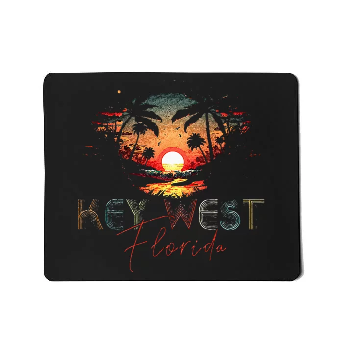 KEY WEST Florida Vintage Retro Sunset Beach Men Women Gifts Mousepad