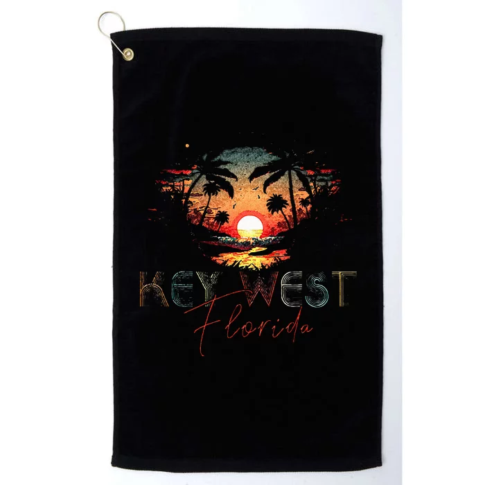 KEY WEST Florida Vintage Retro Sunset Beach Men Women Gifts Platinum Collection Golf Towel