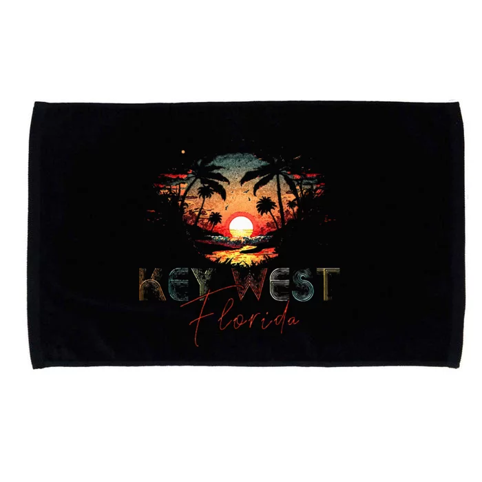 KEY WEST Florida Vintage Retro Sunset Beach Men Women Gifts Microfiber Hand Towel